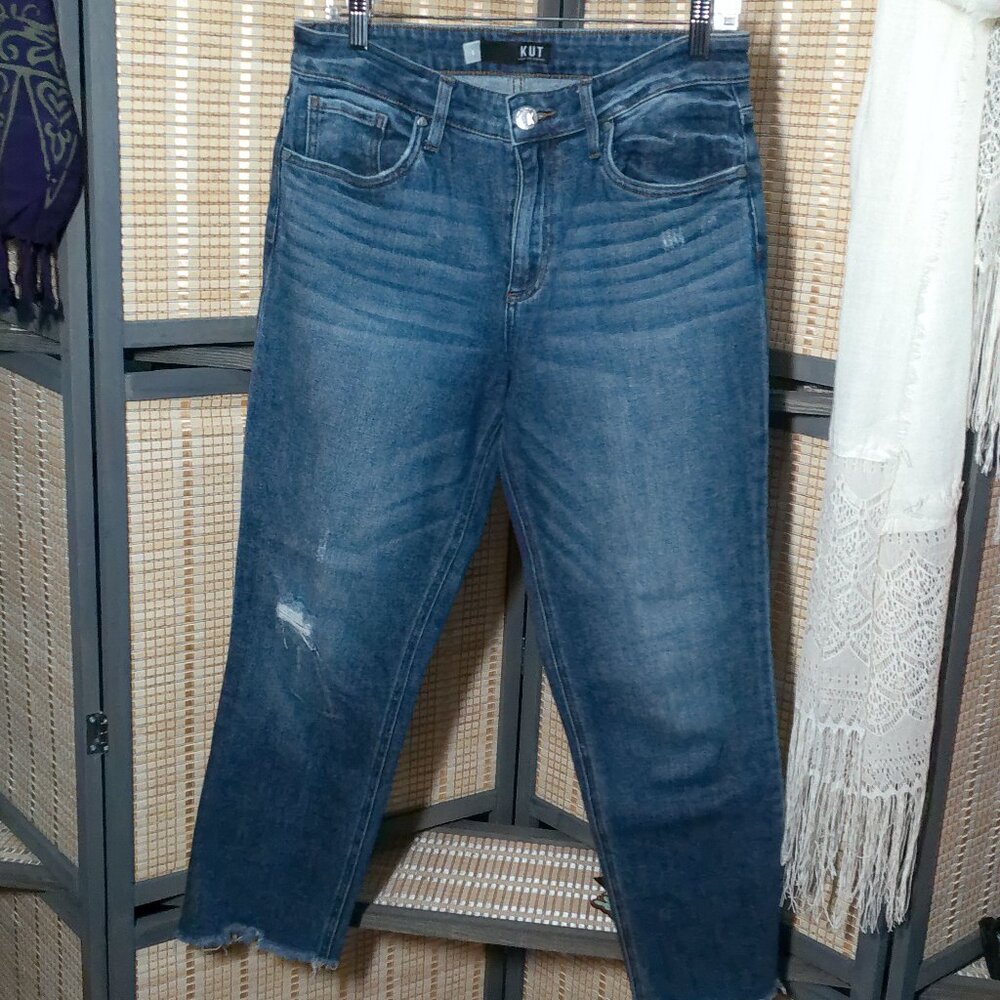 Kut from the Kloth Raw Hem Straight Leg Jeans